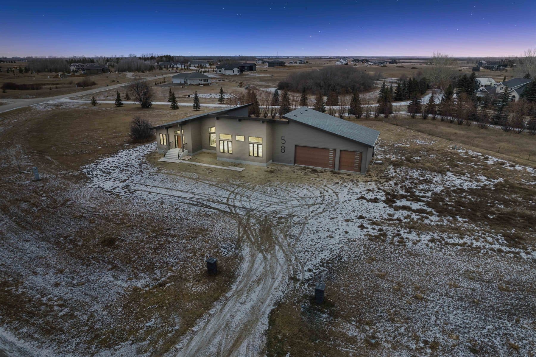 Saskatoon evening real estate exterior photography with curb appeal