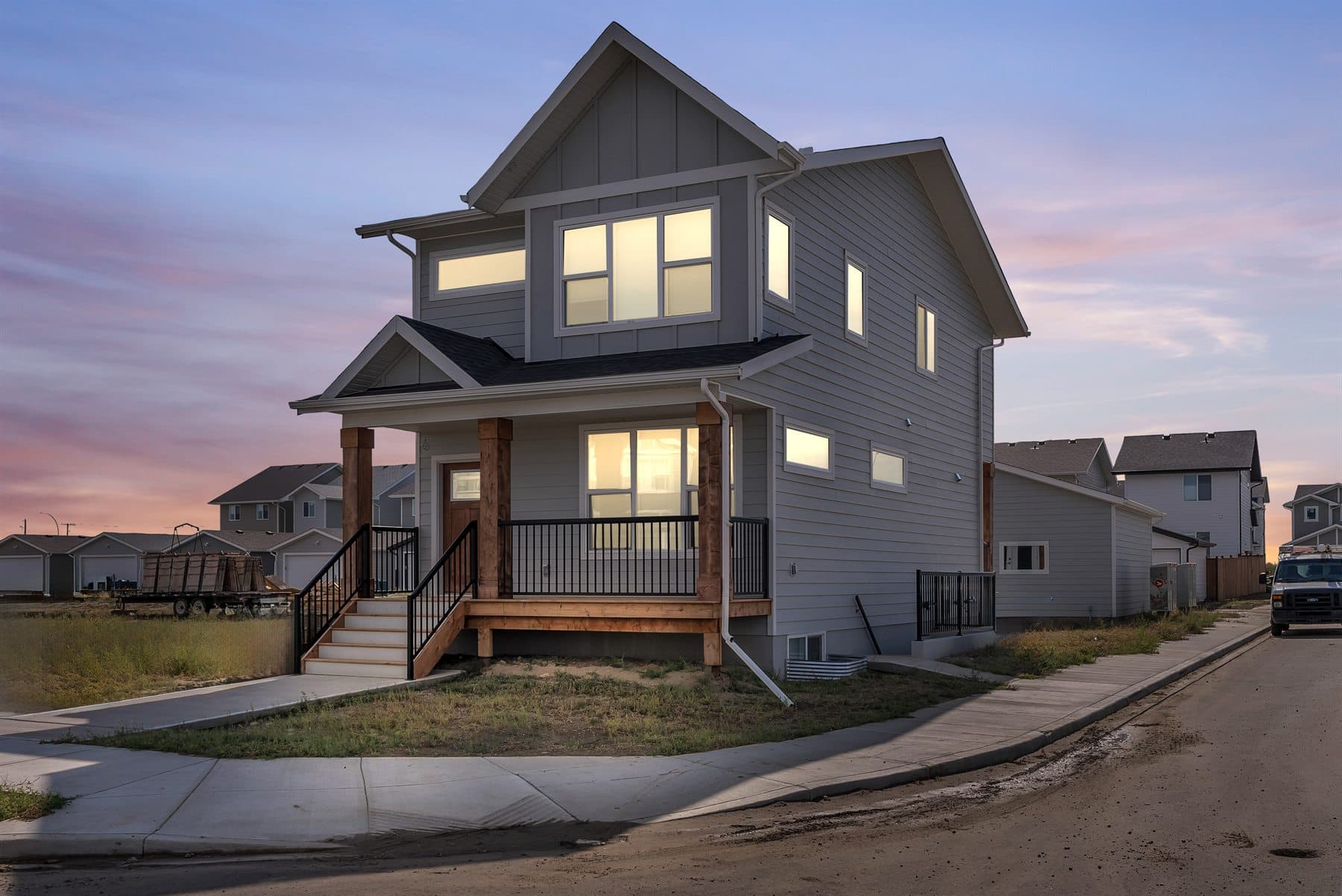 Saskatoon twilight real estate photography with a polished exterior hero image